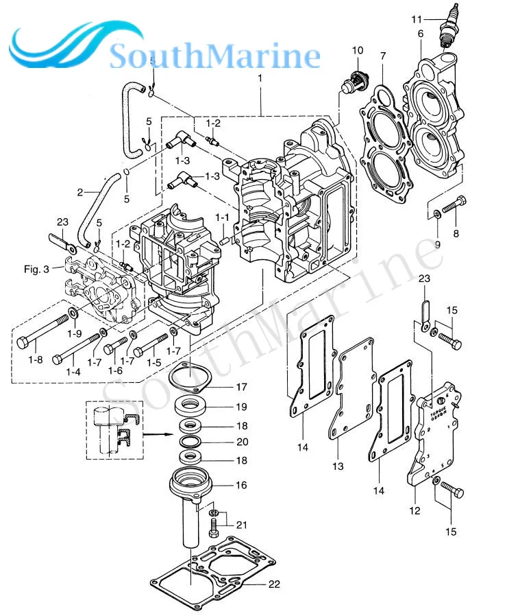 Boat Motor 3B2-01005-0 3B201-0050M Cylinder Head Gasket for Tohatsu Nissan 2-Stroke 6HP 8HP 9.8HP Outboard Engine