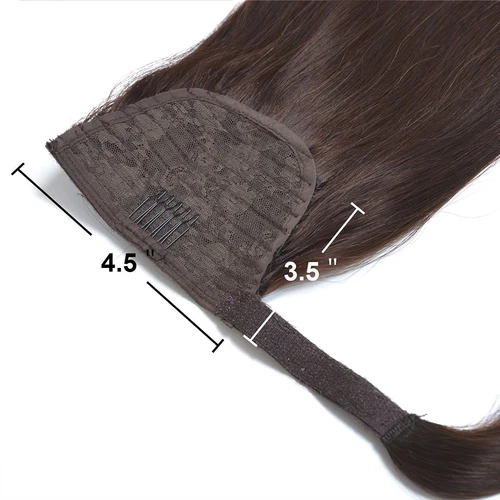 Imagen 2 del producto Cola de Caballo de Cabello Humano Liso con Clip, Cola de Caballo Brasileña Remy de 120g