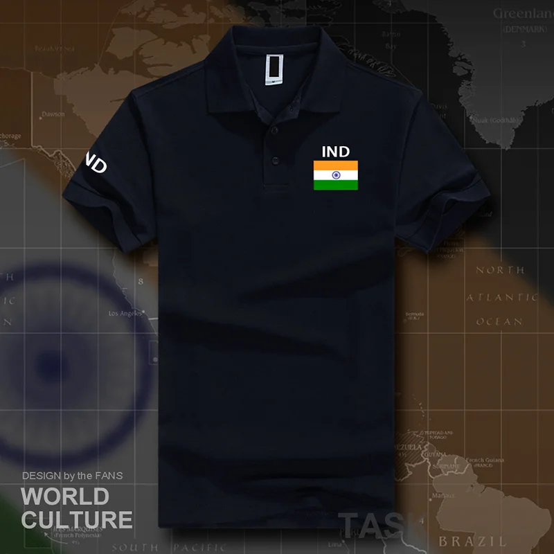 Republic of India polo shirts men short sleeve white brands printed for country 2017 cotton nation team flag new IND Indian flag