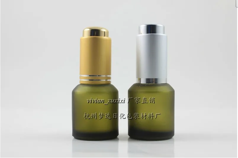 

wholesale 50pcs 15ml light green frosted press dropper bottle,dropper 15ml glass essentical oil bottle,glass dropper bottle