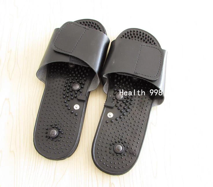 8 Magnets Foot Conductive Acupuncture Massage Electrode rubber Magnetic Health Slippers For Tens Units Resizable Magnetism shoes