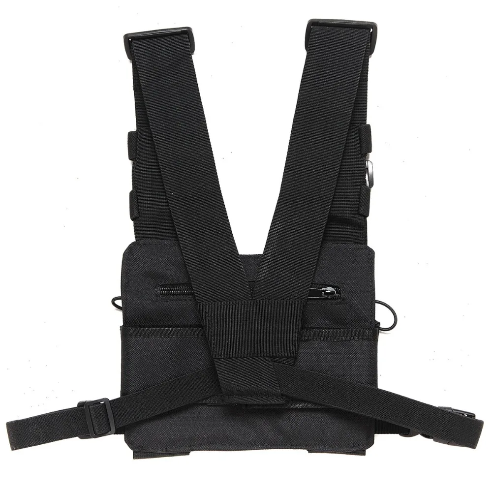 Nylon Two Way Radio Pouch Chest Front Pack Pocket Walkie Talkie