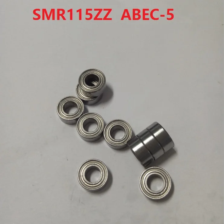 50pcs/lot ABEC-5 SMR115ZZ SMR115 ZZ Stainless steel ball bearing Miniature 5x11x4 mm Shielded Deep Groove Ball Bearing 5*11*4mm