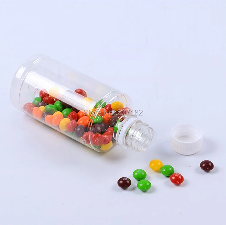 100PCS 250ml PET Bottles With Scale, Packing Bottle,Plastic Liquid Bottle---Brown and Transparent Colors with Safety Cap