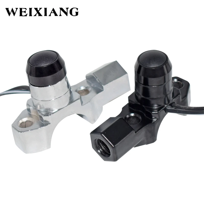 Interruptor de fechamento/momentâneo para motocicleta, botão de ação de alumínio de 7/8