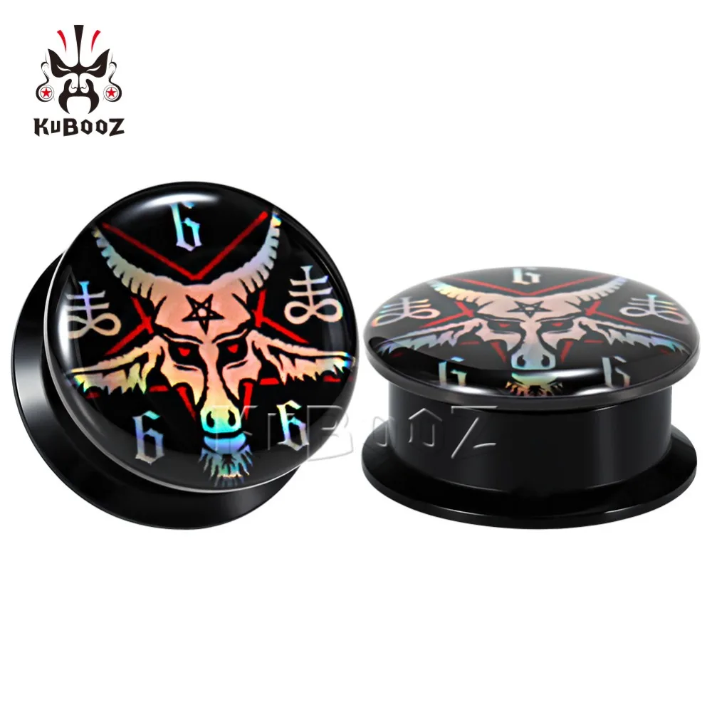 Wholesale Price Picture Logo Acrylic Ear Piercing Body Jewelry Expanders Earrings Tunnels Plugs Fashion Gauges For Gift 44PCS