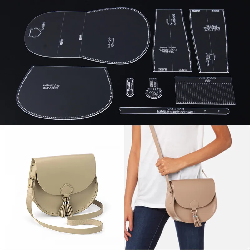 1 Set DIY Women small handbag leather handcraft sewing mode acrylic template template