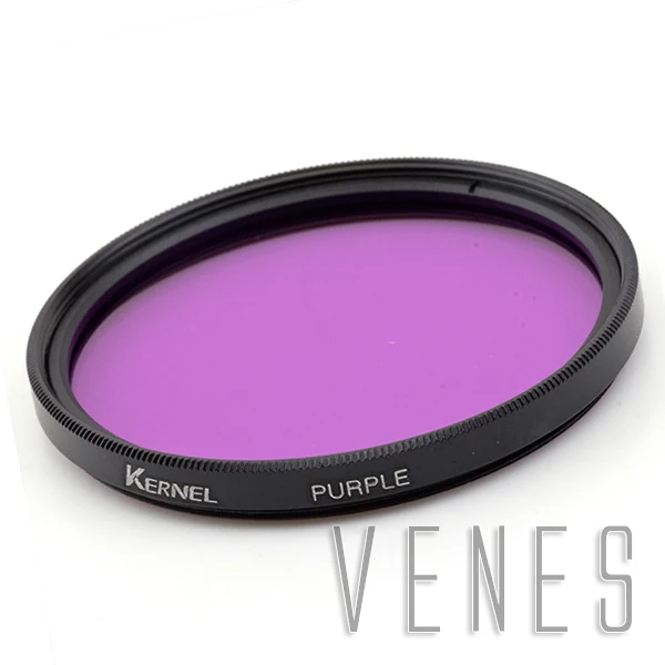 Venes 67mm acessório completo cor completa filtro especial para lente da câmera digital roxa