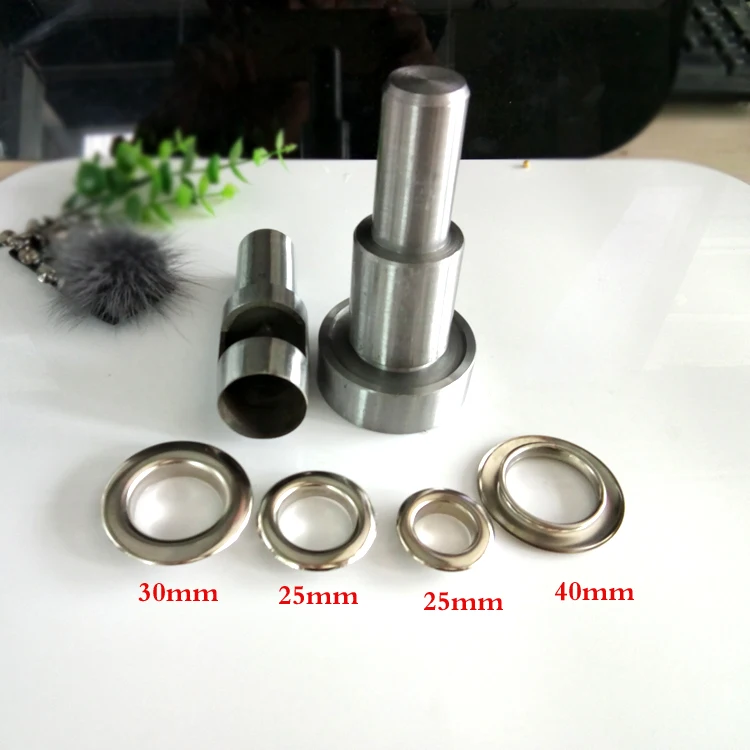 

Free Shipping 10set 20 25 30 40mm Inner Hole Big Size Eyelet With Punch Die Tool Set for Leather Craft Clothing Grommet Banner