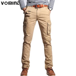Pantalones Cargo militares ajustados para hombre, Pantalón recto de algodón, multicolor, Camuflaje, verde, amarillo, V7A1P015