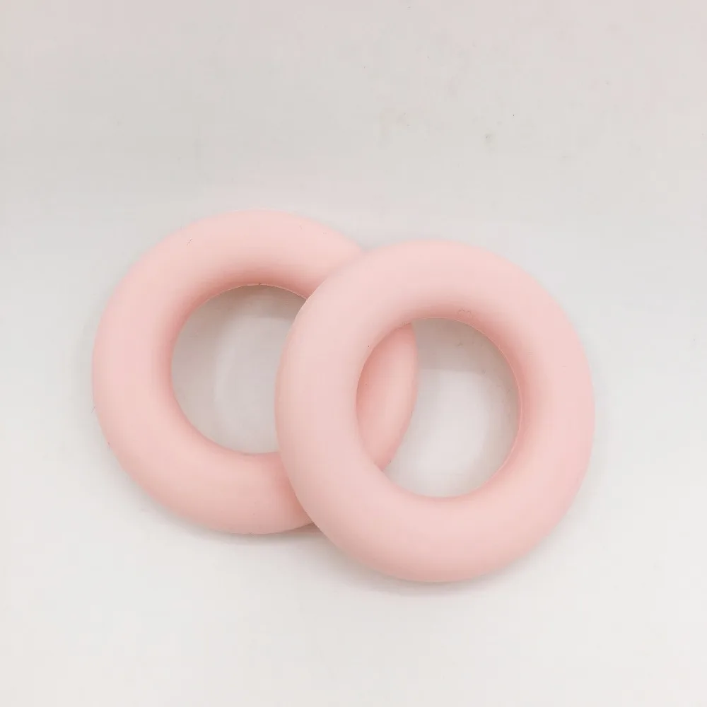 Wholesales 10pcs/lot Baby Large Silicone Donut Round 45mm Teething Ring Food Grade Silicone Donut Ring teether