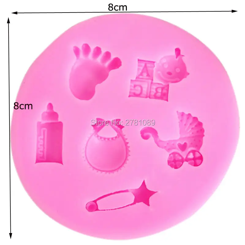 Baby Shower Bottles Foot Silicone Kitchen Molds for Handicrafts Fondant Sweets Cookie Baking Supplies Table Decorations Pastry