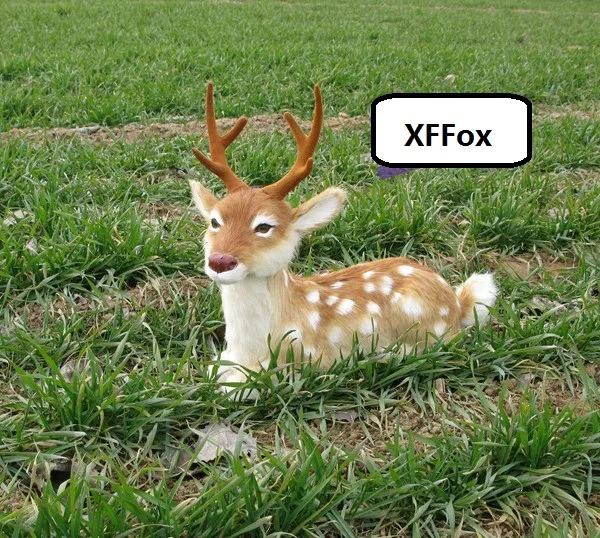 big new simulation sika deer model resin&fur lying deer gift about 52x23x45cm xf0732