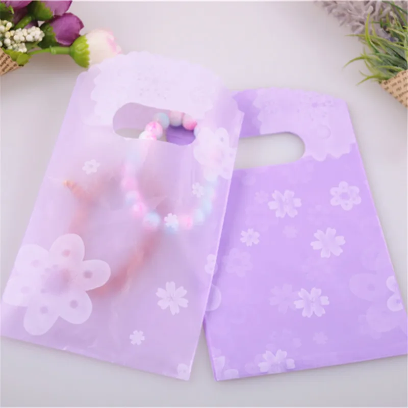 Hot Sale New Design Wholesale 50pcs/lot 9*15cm Good Quality Luxury Mini Packaging Bags Small Gift Pouches with Flower