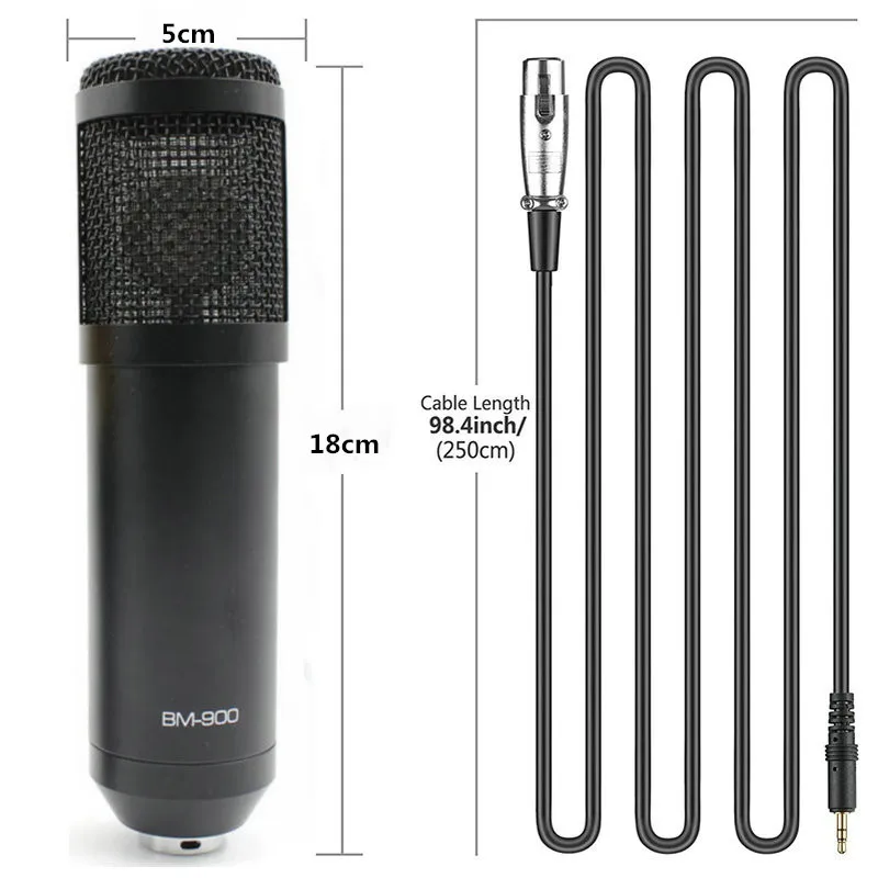 BM 800 upgraded BM 900 Professional Studio Condenser Wired Microphone for Computer Laptop Adjustable volume reverb mikrofon