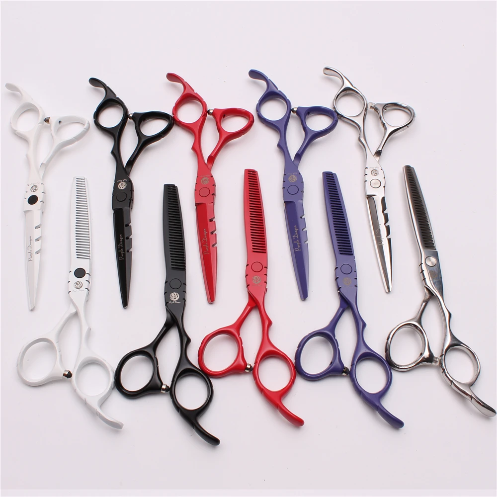 Z1010 5.5INCH 16cm Purple Dragon Hairdressing Scissors Styling Tool Cutting Scissors Thinning Shears Professional Hair Scissors