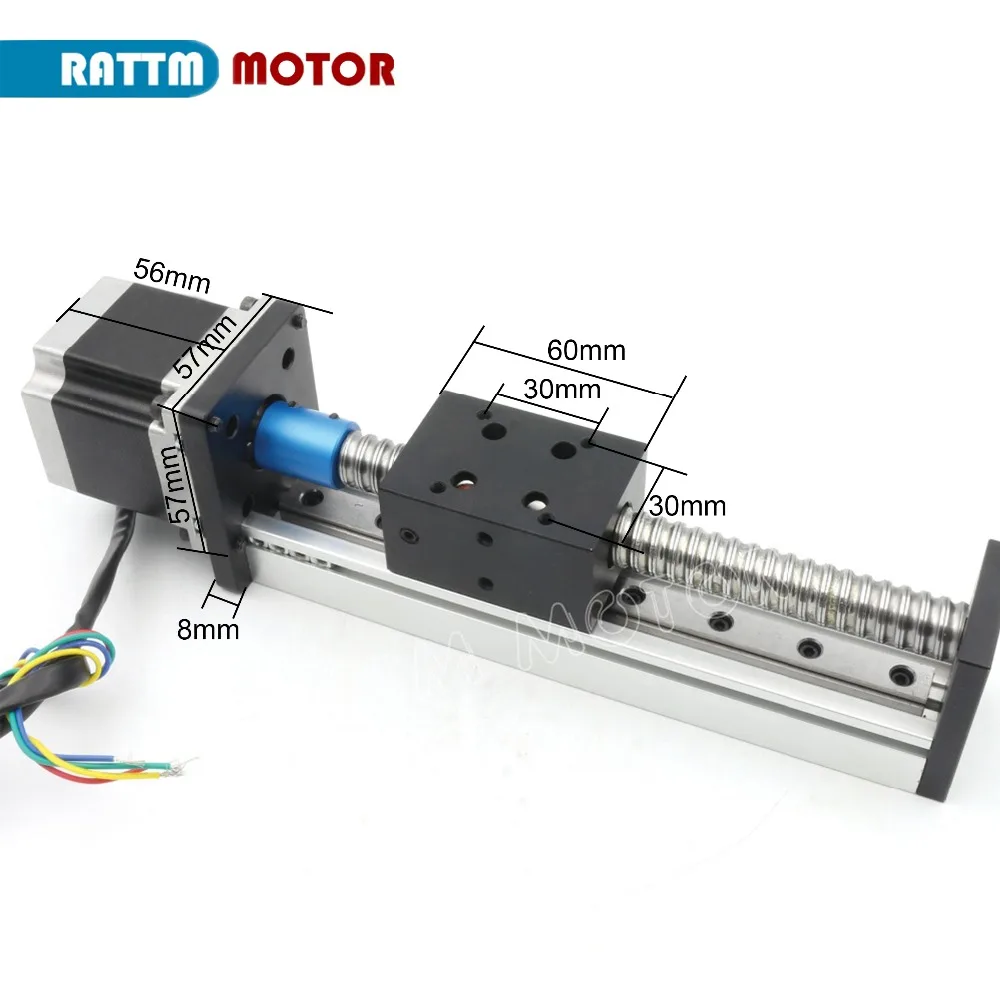 Imagem -02 - Guia Linear Ballsscrew para Cnc e Impressora 3d Tabela de Movimento do Trilho de Palco Nema 23 Stepper Motor Sfu1605 100 mm 200 mm 300 mm 400 mm 500 mm