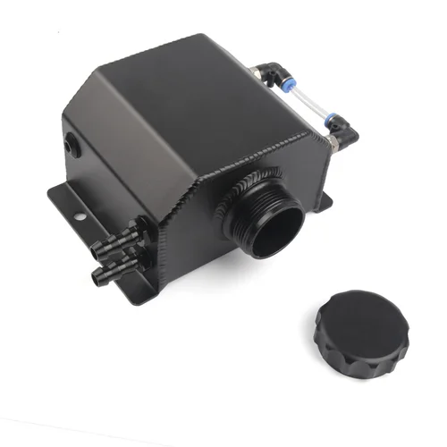 Imagen 2 del producto Tanque de depósito de lata de captura de aceite de aluminio de 1L con tapón de drenaje, tanque de aceite de ventilación, tanque de combustible, estilo Universal