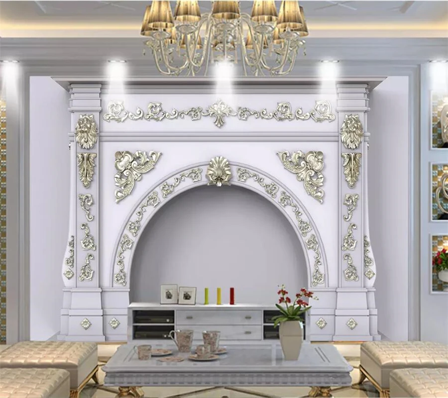 

beibehang Custom wallpaper 3d mural European simulation stereo pattern Roman column background wall living room wallpaper mural