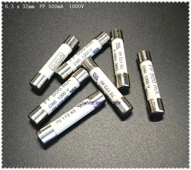 5pcs/Lot 6.3 x 32mm FF 500mA 1000V SIBA Ceramics Fuse DMI-Fuse For Fluke Universal Fuse F15B F17B F18B...etc Brand New