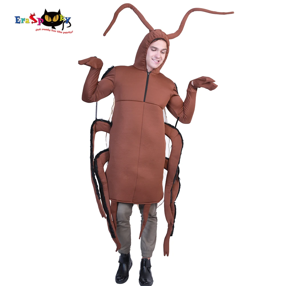 Eraspooky Funny Family Group Cosplay Carnival Cockroach Costume Adults Unisex Animal Jumpsuit Halloween Costume For Boys