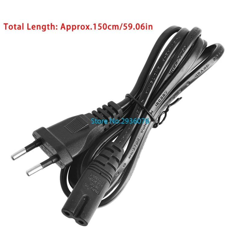 C7 To EU European 2-Pin Plug AC Power Cable Lead Cord 1.5M 5Ft Figure MY25_45