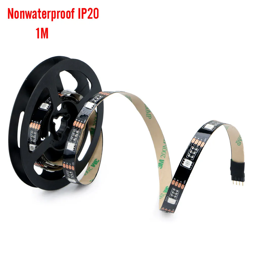 Hot 1M 2M 5V RGB LED Strip Light Light SMD 5050 USB Power Flexible TV Background Light Kit Set With 44key Controller