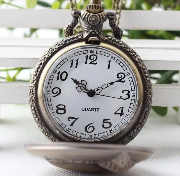 Big Ben creative Bronze antiques Flip clock men and woman Good quality steampunk pocket watches gift PO577