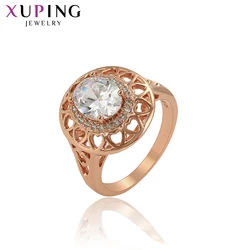 Xuping Big Engagement Ring for Women Jewelry Wedding New Arrival Rose Gold Color Plated Gifts Wholesale 16107