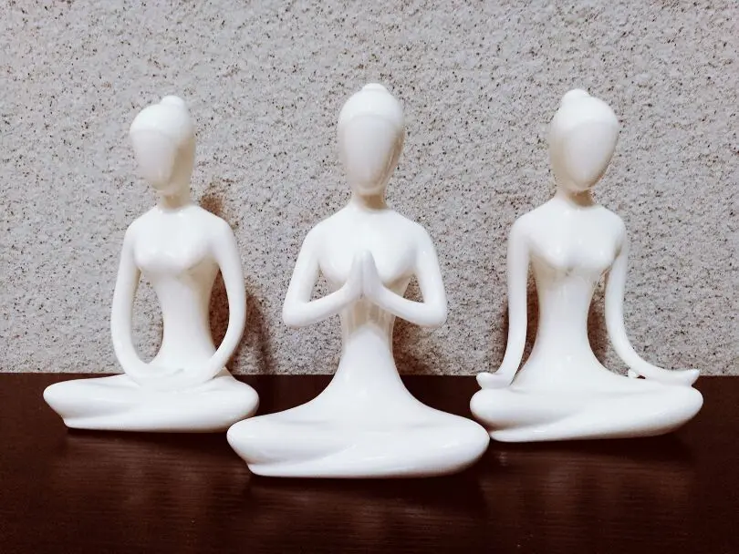 ERMAKOVA 12 Stile abstrakte Kunst Keramik Yoga Posen Figur Porzellan Dame Figur Statue Home Yoga Studio Dekor Ornament – Detail 7