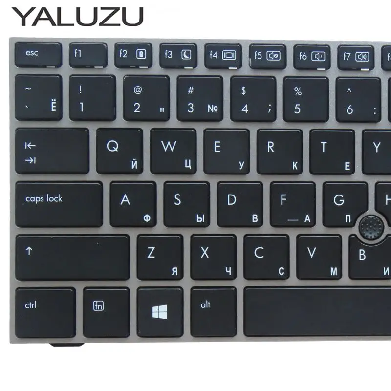 YALUZU Russian laptop Keyboard for HP EliteBook 2170p 2170 Series RU layout Laptop Keyboard with grey frame no backlight replace