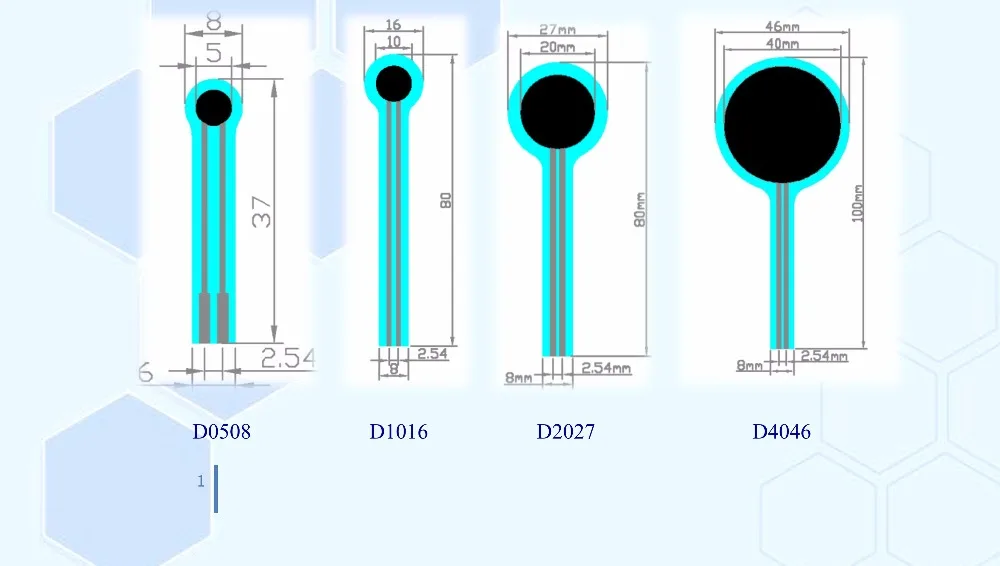 Capteur de pression à film mince flexible de type piézorésistif, à induction double face, 0-5KG,3-10KG,10-30KG,20-50KG,10mm,20mm