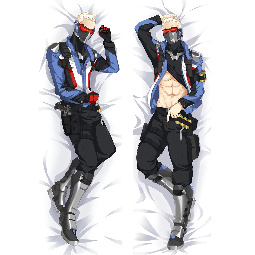 Anime Dakimakura Pillowcase, Over Watch Man's Character, Beefcake, Sahr, Ngaujah, Jesse 76, Shimada Hanzo, Hug Pillow Case