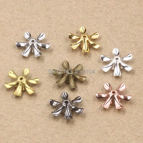 14x5mm Multi-color Plated Brass Metal Blank Filigree Circle 3D Flower Charms Links Wraps Connectors Jewelry Findings Settings