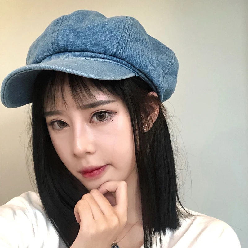 Octagonal Hat Women Korean All-match Casual Newspaper Boy Painter Lady Cap Autumn Winter Pure Color Fashion Female Caps H7303