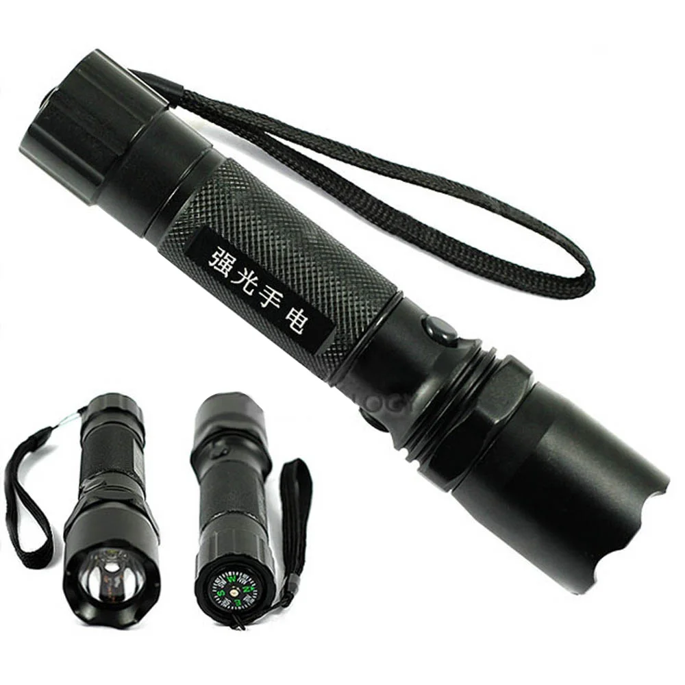 Waterproof shockproof Flashlight Bright LED 400 Lumens 3-Mode Tactical Flashlight Torch Lamp + Charge Practical Torch Lamp