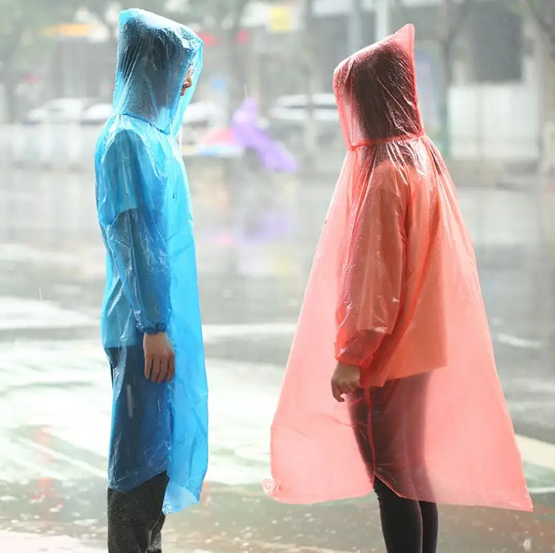 Travel One-time Raincoat Thicken Disposable PP Raincoats Emergency Waterproof Poncho LX6804