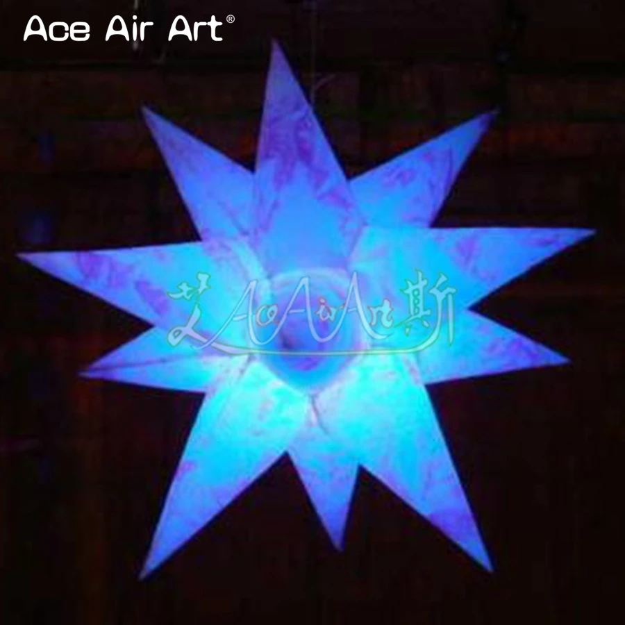 Special Marble Effect Print Inflatable Stars Pub and Bar Decoration with Sparkle Lights and Internal Fan Ropes for UK