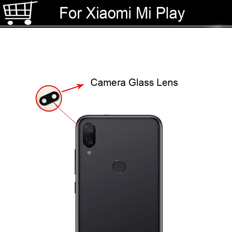 Original New For Xiaomi Mi Play Rear Back Camera Glass Lens For Xiaomi Mi Play Repair Spare Parts XiaomiMi Play Replacement