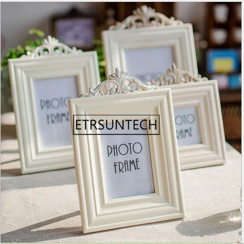 36pcs White Wood Photo Frame Vintage Children Photograph Props Picture Holder Wedding Gifts Home Decor 6 Inch