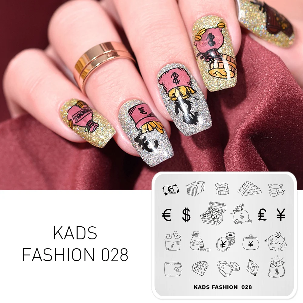 

KADS Nail Templates Fashion 028 Wish Fortune Design Image Template Nail Stamp Templates Plate Stamping Nail Art Stencils