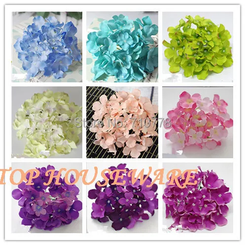 50pcs 21Colors 15cm Artificial Hydrangea Flower Head For Diy Wedding Wall Flower Bouquet  Wreath Garland Home Decorative Flower