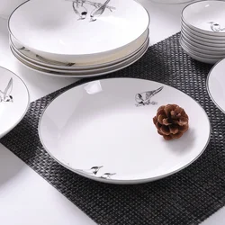 Bone China dish deep plate shallow dish creative European style steak plate porcelain bird bird microwave new h