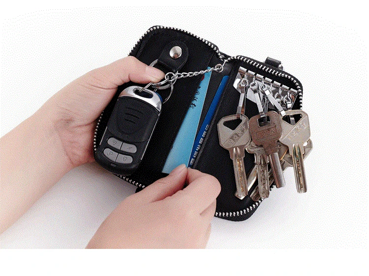 2019 Best Selling Men\'s Genuine Cow Leather Purse Car Key Wallets Case Fashion Women Housekeeper Holders Pouch Wholesale