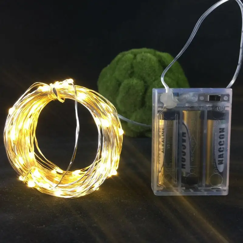 1pc*LED string light 10M 33ft AA battery operated display outdoor starry string light wedding party holiday lights event lamp