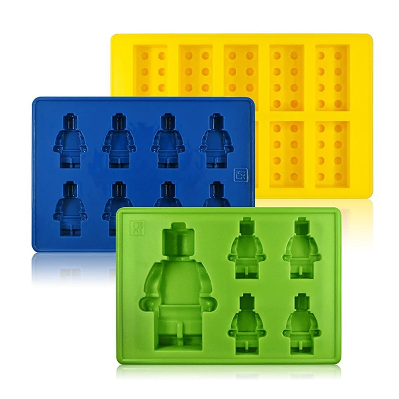 1 PC Silicone Building Blocks Robot Mold Chocolate Tray Jello Brownie Dessert Pastries Mould Cake Decoration Tool