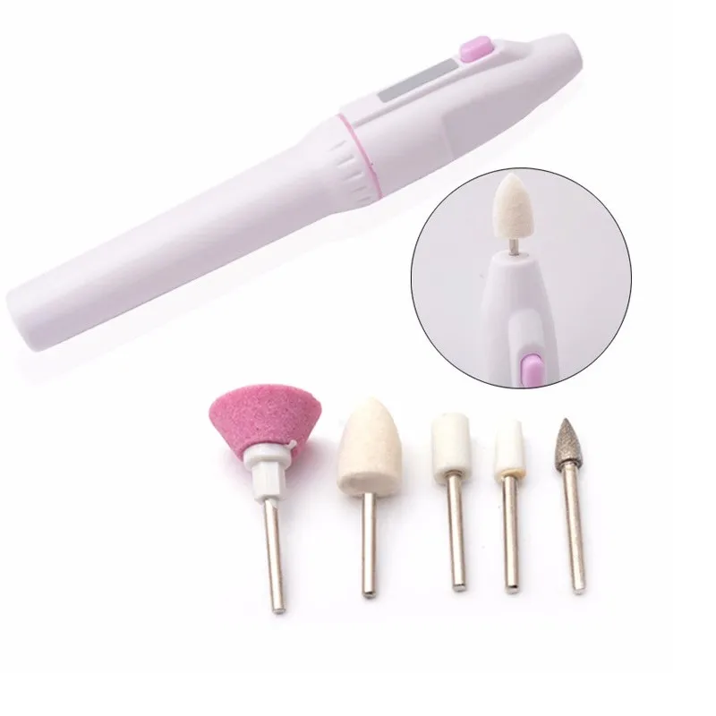 

5Bits Electric Manicure Nail File Set Drill Buffers Art Salon Professional Manicure Pen Tool Feet Care File Nail Art Tools