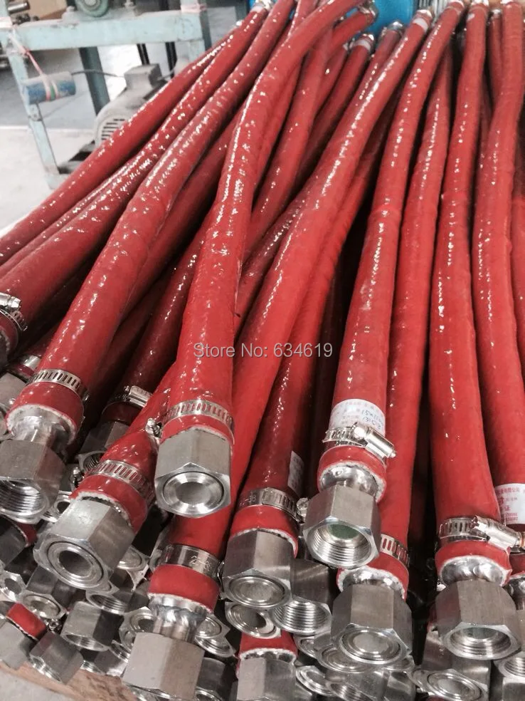 Silicone Fiberglass Heat Resistant Sleeve, Heat Insulation Tube, Oxide Red Thermal Insulation Tube 38mm