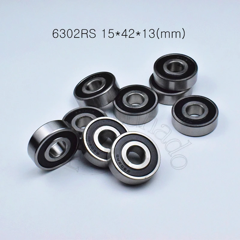 

6302RS 10pcs Bearing 15*42*13(mm) chrome steel rubber Sealed High speed Mechanical equipment parts