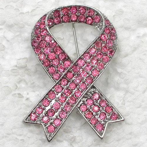 

60pcs/lot Mixed Color (Can Notes Color) Wholesale Cancer Brooch Rhinestone Ribbon Pin brooches Men's Woman Accessories C101613